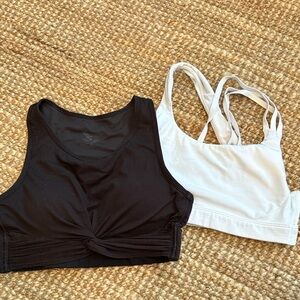 Athleta Black and White Sports Bra Set